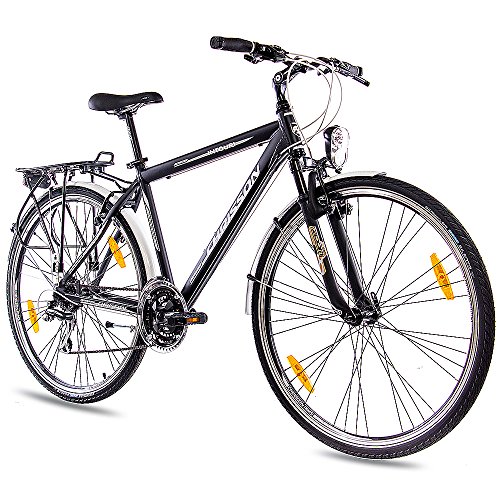 28" Zoll LUXUS ALU CITY BIKE TREKKINGRAD HERRENFAHRRAD CHRISSON INTOURI GENT mit 24G SHIMANO schwarz matt