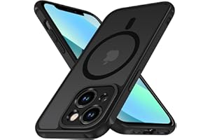 ‎IVOLER Ivoler Matowe Czarne Etui Magnetyczne do iPhone'a 13 Mini 5.4 cala, Zgodne z MagSafe, Odporne na wstrząsy, odporne na zarysowania, tylne Etui Ochronne Cienkie Silikonowe Etui na Telefon Komórkowy