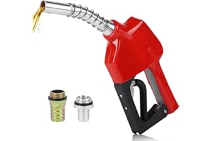 LALAGO Automatische Diesel Zapfpistole, Automatik Heizölpumpe, Selbstansaugend Dieselpumpe, Zapfpistole für Heizöl und Diesel, Treibstoff Pistole Zapfpistole, Ölabsaugpumpe Rot für Auto