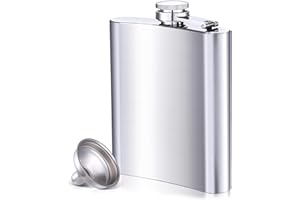 LIHAO Fiaschetta da 7 oz 196ml in Acciaio Inox con Imbuto per Liquori e Alcolici Vari
