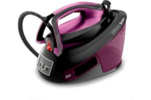 ‎TEFAL Tefal Express Vision, leistungsstarker 6,9-Bar-Druck, Dampfstoß: 480g/Min., Smart Temp-Technologie, LED Beleuchtung, abnehmbarer Kalk-Kollektor, Eco-Modus, 1,8 L Wassertank, lila/schwarz, SV8152