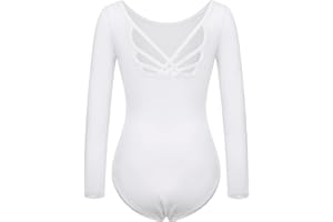 FONLAM Body da Ginnastica Artistica Bambina Cotone Body da Danza Classica Balletto Manica Lunga