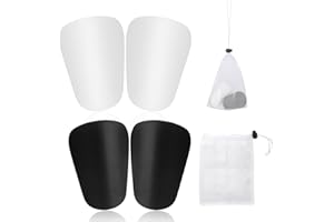 NQEUEPN 2 Pary Ochraniacze na Piszczele do Pilki Noznej, 10x6cm Male Mini Pilkarskie Nagolenniki Sport Sprzet Ochronny dla Mlodziezy i Doroslych Chlopców Dziewczat Dzieci (Czarny, Bialy)