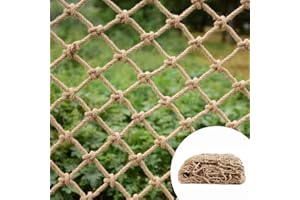 HEYOUTH Red de Cuerda de Cáñamo,Red De Prevención De Caída De Escaleras,Cuerda del Cáñamo Net Protectora,1*3m,cuerda gruesa de 8mm,agujeros 10cm,para protección de balcones,decoración de fotomurales,vallado