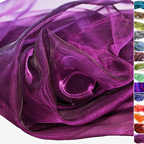ORGANZA Stoff Meterware in Violett - hauch zart und durchsichtig