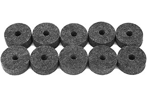NIDONE 4 cm Tambour cymbal plaques de Feutre de cymbale Tampons de Remplacement de Support Gris 10 pcs/Set