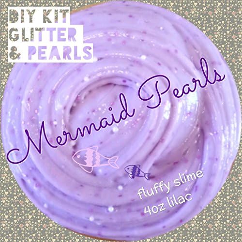 *OMG* Mermaid Pearls DIY Violet Floam Glitter Fluffy Insta Slime +REVIVE 4oz homemade UK