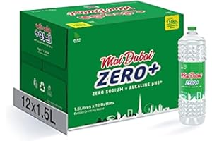 Mai Dubai Zero 1.5L x 12 Bottles – Drinking Water | Zero Sodium | Alkaline pH8+ | Pure Hydration for Optimal Wellness | 100% Solar-Powered | Dubai’s Most Preferred Local Brand