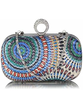 TrendStar Frau Entwerfer Pfau Muster Hochzeiten Kupplungs Abend Abschlussball Partei Kupplungs Handtasche