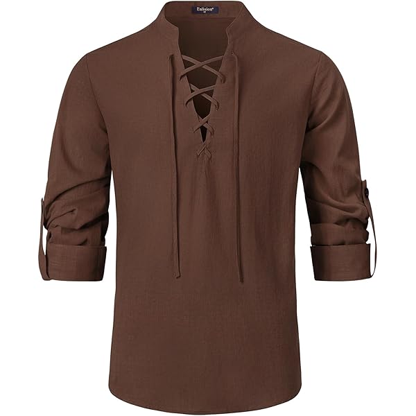 YAOBAOLE Middeleeuws overhemd voor heren, Viking-kostuum, veterhemd, renaissance, Victoriaans, steampunk, piratenhemd voor heren, 01, wit., 3XL