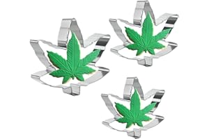 KEEPATY Ensemble d'emporte-Pièces en Feuille de Marijuana, Moules à Biscuits en Feuille D'acier Inoxydable de 3 Pièces