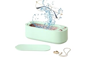 PIASHOW Dispositivo de limpieza ultrasónica para gafas, 45000 Hz, limpiador ultrasónico de 400 ml, dispositivo de limpieza ultrasónico para gafas, dispositivo ultrasónico para dentaduras, anillos, reloj,