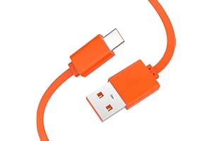 TOXAOII Power Charger USB C Cable Compatible with Beats Flex Wireless Earbuds,Studio Buds,Fit Pro/X Kim Earphones, JBL 125TWS Samsung Galaxy Buds Plus/Pro,Jabra/Skullcandy,Bose Sport Earbuds (3.3ft-Orange)