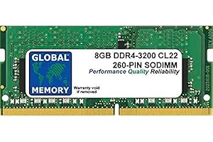 GLOBAL MEMORY 8GB DDR4 3200MHz PC4-25600 260-PIN SODIMM MEMORY RAM COMPATIBLE WITH LAPTOPS/NOTEBOOKS