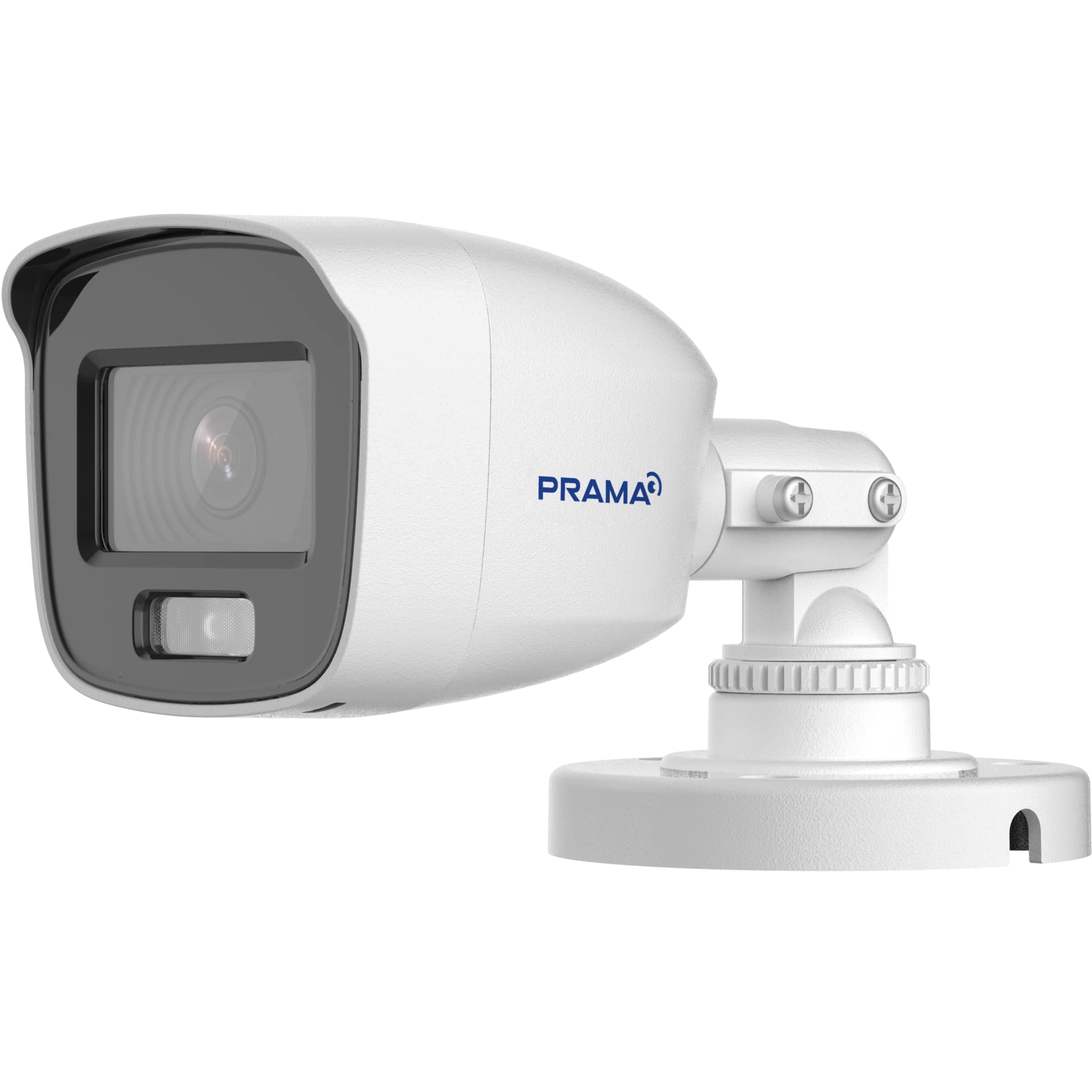 PRAMA 2 Mp Outdoor Wired Colored Night Vision CCTV Camera for 2Mp Dvr,[ Pt-Htd11F0E-Pf ] + Bnc/Dc, White - 1080P