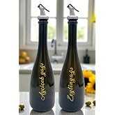 Amber 2'li 750 Ml Zeytinyağı Ay&ccedil;i&ccedil;ekyağı Şişesi Yağdanlık Yağlık Amber Cam Şişe