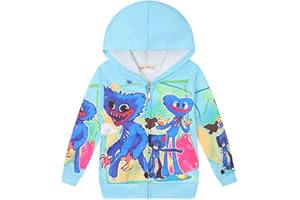 TONGQUD Sweat à capuche à manches longues pour filles Motif coquelicot Bleu/rouge