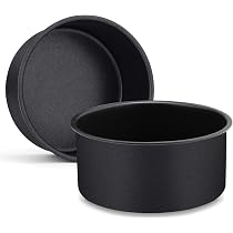 TeamFar 6 Inch Round Cake Pans Set Of 3 - 2.75" Deep Non-Stick Baking Pans With Steel Core