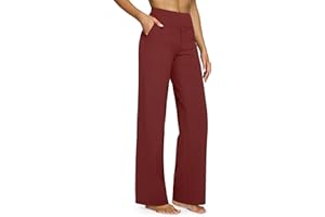 G4Free Yoga Pants with Pockets Wide Leg Trousers for Women High Waist Stretch Work Dress Casual Sweatpants Petite/Regular/Tall