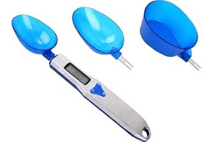 BTFO Digital Skedvåg med 3st Mätskedar, Mat Mått Skopa Skala Gram Vikt Mätning Skopa 500g/0,1g Köksprylar med Hög Precision f