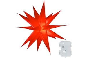 ‎QIJIEDA Qijieda 3D Weihnachtsstern Beleuchtet Fenster Batterie mit Timer 45cm led Weihnachtsbaumspitze Stern, Leuchtstern Stern Zum Dekorieren von Weihnachtsbaum, Innenhof, Balkon Und Garten