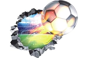 JUNBAOYYDS 3D Fussball Wandtattoo, 3D Wandtattoo Fußball Selbstklebend Abnehmbaren Wandsticker, Wandtattoo Junge Teenager für Schlafzimmer Deko Geschenk (20864)