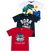 Jagrove Confezione Da 2 T-Shirt Manica Lunga Per Bambini – Dinosauri E Auto In Cotone, Taglie 2-7 Anni