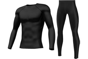 SKYSPER Homme Ensemble de sous-Vêtement Thermique Séchage Rapide Respirant Sport Maillot Manches Longues et Pantalon Sport Base Layer pour Ski Running Randonnée Cyclisme Moto M-XXXL