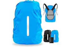 LAMA 2pcs Funda Impermeable para la Lluvia para Mochila, Protector Reflectante a Prueba de Lluvia para Antipolvo y Antirrobo L 41L-55L
