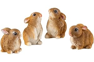 VERDOBA Cuatro Conejos – decoración para el hogar – Adornos para Interiores y Exteriores – Figuras Decorativas de poliresina para el jardín.