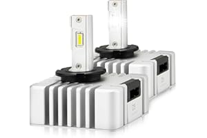 D-Lumina D5S D5R LED Headlight Bulbs,6000K White 2×35W 10000LM Bright LED Conversion Kits,High Low Beam Plug and Play to Original D5S HID Replace,2 Pack