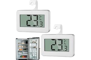 KARELLS Termometr do lodówki, czujnik temperatury, cyfrowy termometr, lodówka, wyświetlacz wewnętrzny, termometr do lodówki, termometr do lodówki, 2 szt