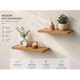2'li Dekoratif Duvar Rafı Seti 50x20 cm &ndash; 18 mm Kalınlık &ndash; Modern U&ccedil;an Raf &ndash; Kitaplık