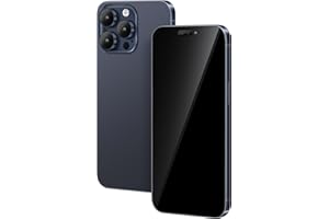 FufoneUS Affichage Faux Jouets Téléphone Téléphone Portable Métallique Modèle Ne Fonctionne Pas Réplique 1:1 Téléphone pour Phone 15 Pro Faux Jouets Téléphone Portable (Fur 15 Pro Bleu Écran Noir)