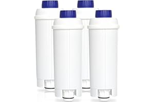 HEOMAITO Lot de 4 Cartouche Filtrante DLSC002 pour DeLonghi, Detartrant De longhi Magnifica s/Dinamica, Filtres à Eau Machine à café Compatibles avec et toutes les Séries ECAM/ESAM/ETAM/BCO/EC