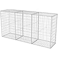vidaXL Gabion Basket, Galvanised Steel Material, 200x50x100 cm Size, 1400 kg/m³ Load Capacity, Rustproof and Weather-Resistant, for Garden Landscaping, Outdoor Applications