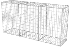 vidaXL Gabbione in Rete Metallica in Acciaio 200x50x100 cm Pietre da Giardino