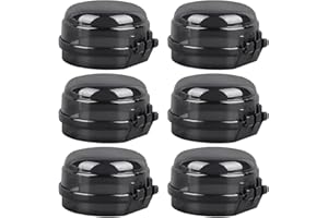 WUSJCOF 6 Pièces Sécurité Enfants pour Boutons de Cuisinière, Transparente pour Cuisinière, Sécurité Four pour Bébé, Boutons de Cuisinière (Max. Ø 4,3 cm et 4 cm de Haut, Min. 6 cm) (Noir)