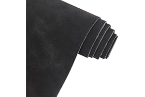 XHT Tissu en daim synthétique doux pour sacs à main, portefeuilles, couture, travaux manuels Noir 30 x 135 cm