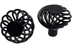 Lorigun Gałka ze stopu metali, okrągła gałka do szafki, 10 sztuk, ciemnoczarna