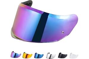JQF GEAR Visiere Casque Moto pour FF808,Remplacement de Visière de Lentille de Casque de Bouclier de Vent de Moto pour Stream II (Arc-en-Ciel)