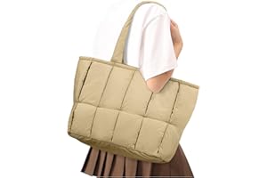 WINSPANSY Handtasche Damen，Elegant puffy Tote Bag Einfarbig Shopper Gesteppte Tasche Laptop Schule Damen Taschen Groß Umhängetasche mit Reißverschluss Warme Schultertasche Puffer Bag Handbag Stepptasche