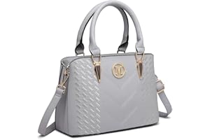 Miss Lulu Petit Sac à Main Femme, Sacs à Porté Épaule en Simili Cuir avec Texture de Litchi, Sacs Bandoulière, Sac Besace avec Logo M
