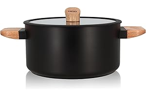 OGO LIVING - Faitout en aluminium et bois 24cm avec couvercle - 7930241 - compatible tous feux dont induction