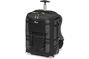 Lowepro Pro Trekker RLX 450 AW II,Camera Convertible Backpack-Roller,Camera Backpack with Recycled Fabric,Fits 15”Laptop or Tablet,Heavy-Duty Wheels,Mirrorless or DSLR Camera Case,Black or Dark Grey