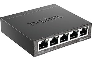 ‎D-LINK D-Link DGS-105 5-Port Layer2 Gigabit Switch (up to 2000 Mbit/s Data Transfer Per Port, Easy Plug & Play Installation, Energy-Saving Functions, Fan-less, Metal Housing)