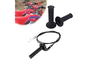 BIUGERCN Assemblage d'accélérateur de moto tout-terrain avec câble d'accélérateur et poignées de guidon en aluminium universel pour YZ WR 250F 426F 450F CRF 150R 450R 450X 250X KX 250F 450F RMZ 250 KLX450F