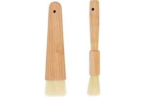 AMYXIYUAN 2Pcs Multifunctional Food Brush Practical Oil Brush Wooden Baking Cooking Basting Brush for Baking Basting Brush BBQ Brushes Kitchen Barbecue Accessories