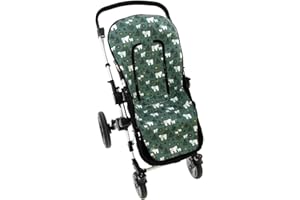 Funda de Verano para Silla Paseo Universal Rosy Fuentes- Colchoneta para Carrito Bebé- Transpirable-Compatible con Bugaboo, jané, Concord, Baby Jogger, Bebecar…-Verde