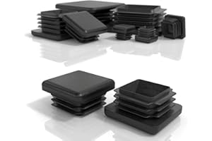 PD® Tappi a lamelle 35x35 mm per tubo quadrato | Tappi quadrati in plastica PE | Tappi per tubi per coprire tubi in acciaio inox, tubi in alluminio e profili in alluminio | Tappi quadrati neri | 10 pz